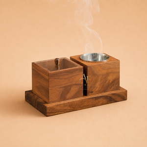 Moderno Set de Incienso de Madera con Caja de Almacenamiento y Quemador con Bandeja, Eleva la Decoración de tu Hogar con esta Pieza Decorativa Funcional - Product Image 1