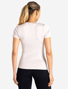 Camiseta Deportiva Elástica de Manga Corta y Cuello Redondo para Mujer, Color Gris Claro, Transpirable, Diseño Moderno, Ideal para Yoga y Gimnasio - Product Image 5