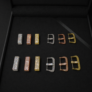 Correa de Repuesto para Reloj de Acero Inoxidable con Diamantes de Cuarzo Helado Personalizada, Cierre Oculto, Resistente al Agua 3BAR ETA - Product Image 1