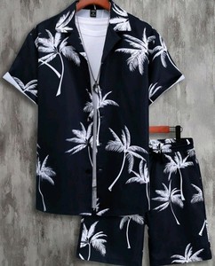 Conjunto Deportivo GENERSA para Hombre, Negro, Poliéster, Cuello Redondo, Manga Corta, Cintura Elástica, Pantalones Cortos, Casual, Verano - Product Image 5