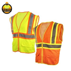 Chaleco de Seguridad de Poliéster ANSI Clase 1 Impermeable y Transpirable, Chaleco Reflectante de Alta Visibilidad para Trabajadores - Product Image 3