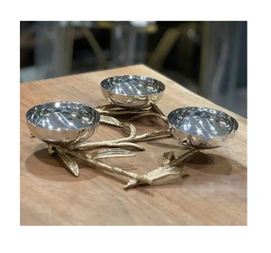 Unique Design Iron <b>Chocolate</b> Bowl Customized Size And Shape Fruits Bowl With Designer Stand Top Quality Dates Bowl - Product Image 4
