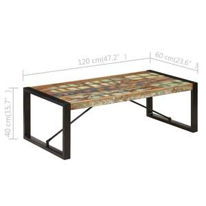 Solid Reclaimed Wood <b>Coffee</b> <b>Table</b> 47.2\"x23.6\"x15.7\" Size Elegant and Durable Furniture - Product Image 6