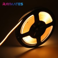 RAMATES UL Free ücretsiz kesim Cob şerit 528LEDs/m Led şerit ışık DC24V pürüzsüz 8mm Led ışık şerit 2700K yumuşak 13W DIY DIY ışıkları için