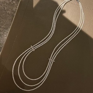Collar de Plata S925 con Perlas AK de Zhuji Danshui 2025, Diseño Cielo Estrellado de 3-4 mm, Cadena de 45 cm, Longitud Versátil y Ajustable - Product Image 1
