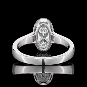 Anillo Solitario con Diamante Ovalado Cultivado en Laboratorio, Certificado por IGI, con Engaste de Bisel, en Oro de 10K, 14K o 18K, Chapado en Rodio, para Compromiso y Regalo - Product Image 4