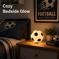 Lampe de chevet LED souple rechargeable en silicone en forme de ballon de football, avec changement de couleur RGB et 3 températures de couleur, pour chambre d'enfant