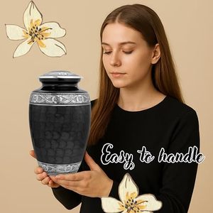 Urne funéraire exclusive haut de gamme en aluminium pour adultes, avec couvercle sécurisé et durable, pour cendres commémoratives - Product Image 2