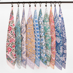 Pañuelo Cuadrado de Algodón Voile Premium Sanganeri Boho, Ligero, No Tejido, Ecológico, Transpirable, para Cabello y Cuello, para Todas las Estaciones - Product Image 5