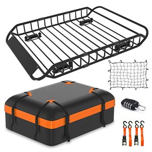 Portaequipajes Universal Extensible para Techo de Auto, SUV y Camioneta, 50'' L x 36'' W x 5.1'' H, Cesta de Carga Impermeable, Barras de Techo - Product Image 1