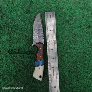Couteau de chasse Skinner en acier Damas de qualité supérieure, poignée confortable, personnalisable, OEM, camping, extérieur, EDC, à changement rapide - Product Image 4