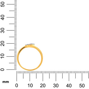 Bague Wishbone en or jaune de luxe pour femmes avec diamants ronds brillants étincelants sertis dans une silhouette chevron élégante - Product Image 5