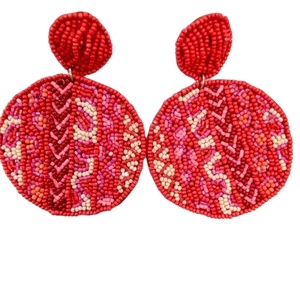 Exclusif Top Fashion fait à la main rose et blanc perlé broderie boucle d'oreille belle à la mode de haute qualité Unique de l'Inde - Product Image 5