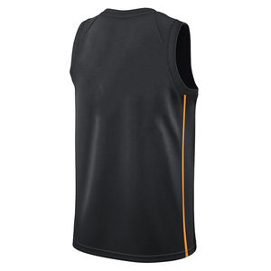 Maillot de basket-ball d'été personnalisable pour homme, noir uni, respirant, haute qualité, anti-humidité, logo et design personnalisés - Product Image 2