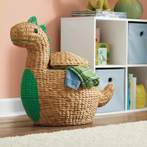 <b>Top</b> Notch Selection <b>Dinosaur</b> Cartoon Storage Basket for Kids Room Toy Organizer Standing Type Plant Fiber Material - Product Image 3