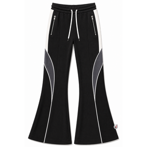 Men <b>Flare</b> Pants High Quality Drawstring Color Blocked Side Pockets Casual Style Breathable <b>Wholesale</b> Knitted Fabric Autumn Wear - Product Image 3