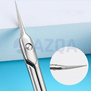 Ciseaux à cuticules en acier inoxydable de 9,3 cm avec lames aiguisées et pointe fine pour manucure et soin des ongles professionnels - Product Image 2