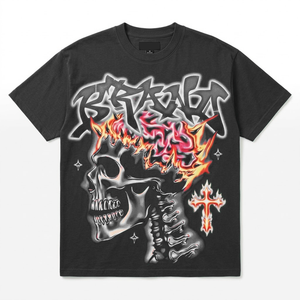 T-shirts en coton biologique épais avec logo sérigraphié sur le col, t-shirts vierges personnalisables de haute qualité, t-shirts oversize pour hommes - Product Image 4