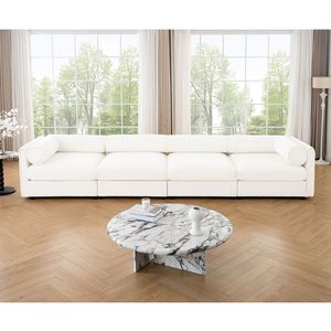 Divano Componibile Durevole con Vano Contenitore, Seduta Profonda e Confortevole, Schienale e Braccioli Cilindrici per Soggiorno - Product Image 1