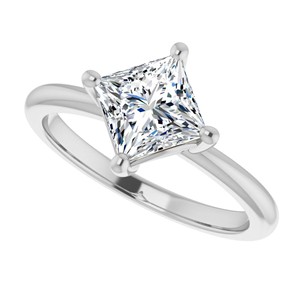 VVS1 Moissanite Solitaire <b>Ring</b> For Her Princess Cut Engagement <b>Ring</b> 14K Solid White Gold Wedding <b>Statement</b> <b>Ring</b> Anniversary Gift - Product Image 3