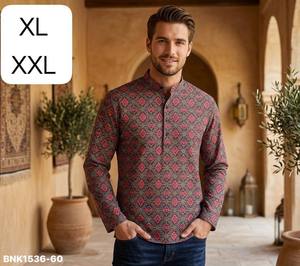 Colección de Kurta Corta para Hombre de Manga Larga con Diseño Estampado en Poliéster Rayón de Alta Calidad, Exportador Indio, Suministro al por Mayor - Product Image 2