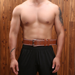 Ceinture de musculation en cuir de vachette OEM à double boucle pour protection lombaire, entraînement de soulevé de terre, fitness et sécurité en salle de sport - Product Image 5