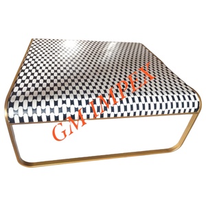 Style floral décor à la maison résine polie agate nacre incrustation d'os artisanat naturel pour café et table d'appoint - Product Image 3