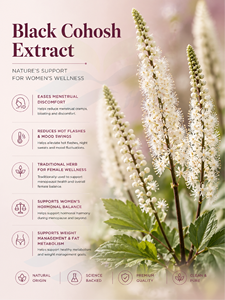 Hgo สารสกัดจาก cohosh สีดำธรรมชาติบริสุทธิ์ (เกรดอาหารเพื่อสุขภาพ) ข้อมูลจำเพาะ10:1 (สารสกัดอัตราส่วน) - Product Image 2