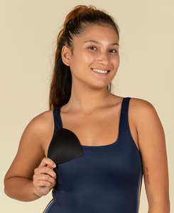 Traje de Baño de Una Pieza Azul Marino para Mujer, Cintura Alta, Cuello Cuadrado, Tirantes Finos, Secado Rápido, Color Sólido, Primavera Verano 2026 - Product Image 3