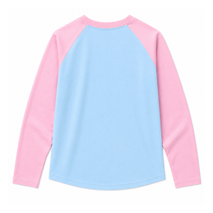 Camiseta Raglán Jack And Jill Of America para Mujer, Casual, Rosa y Azul, de Manga Larga, con Bordado del Escudo y Bloques de Color - Product Image 4