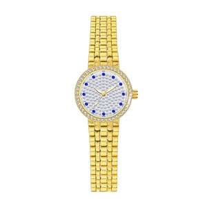 BS New Hot-Selling Fashion Full <b>Diamond</b> Women's <b>Watch</b> Quartz Movement Stainless Steel Band Alloy Case Blue <b>Diamond</b> Dial 30M - Product Image 5