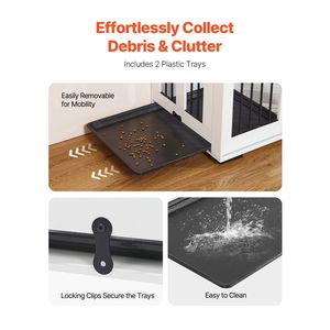 บ้านสุนัขและเฟอร์นิเจอร์ลังไม้ขนาด72นิ้วพร้อมถาดสำหรับงานหนัก - Product Image 6