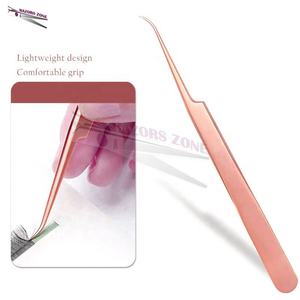 แหนบต่อขนตาปลายแหลมสแตนเลสคุณภาพสูงสำหรับมืออาชีพ ออกแบบโลโก้ของคุณเองได้ - Product Image 3