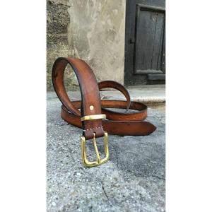 Ceinture formelle pour homme de style vintage en cuir véritable écologique imperméable avec boucle en acier de luxe, fabriquée à la main, cadeau élégant - Product Image 6