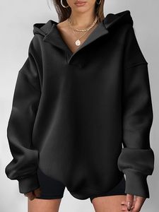 Sudadera con Capucha Extra Grande para Mujer, Color Sólido, Manga Larga, Hombros Caídos, Felpa de Algodón, Fabricación OEM - Product Image 2