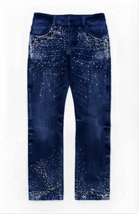 Jeans de Mezclilla para Hombre con Adornos, Pantalones de Mezclilla de Pierna Recta Lavados, Ropa Casual Transpirable de Moda Urbana para Hombre - Product Image 5