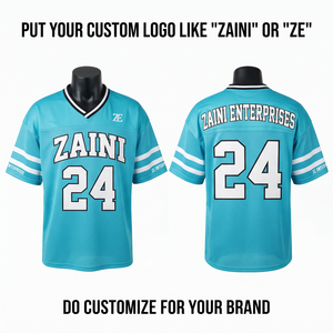 Camiseta de Fútbol de Malla de Poliéster Premium de 180 GSM, Paneles Turquesa, Blanco y Negro, Logotipo Personalizado por Transferencia Térmica, Ropa Deportiva para Equipos - Product Image 1