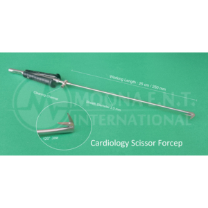 Ciseaux à forceps de cardiologie à mâchoires orientées à 120 degrés en acier inoxydable, instrument réutilisable pour les procédures de chirurgie cardiaque - Product Image 1
