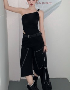 Autumn Casual <b>Large</b> Pocket Cargo Pants High Waist 100% Cotton <b>Canvas</b> Solid Full Length - Product Image 3
