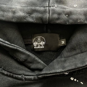Custom Logo Men Ripped <b>Jacket</b> 500gsm Sun Faded Street Wear Boxy Cotton French Terry Oversize Hoodie - Product Image 5