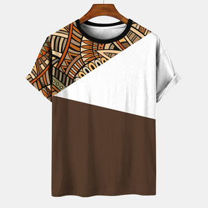 T-shirt sportif respirant à manches courtes et col rond pour homme, coupe classique, imprimé numérique, 100% coton jersey tricoté 320g - Product Image 2