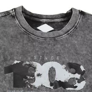 T-shirts modernes pour hommes en coton peigné 100 % délavé à l'acide, personnalisables avec logo imprimé, à manches courtes, pour un usage quotidien et tendance, vente en gros - Product Image 6