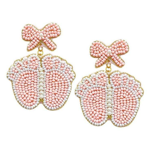 Pendientes de Aro con Bordado Floral y Cuentas, Novedad, para Bodas, Fiestas, Eventos, Regalos, Joyería Decorativa de Moda - Product Image 1