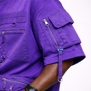 เสื้อยืดคาร์โก้ทรงโอเวอร์ไซส์ สไตล์สตรีทแวร์ หลายกระเป๋า สำหรับผู้ชาย ปี 2026 ผลิตจากผ้าฝ้าย 100% เป็นมิตรต่อสิ่งแวดล้อม ขายส่ง - Product Image 6