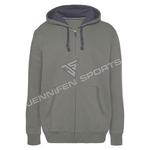 Sudaderas con Cremallera Personalizadas para Hombre, 100% Algodón, Tejido Sólido, Transpirable, de Secado Rápido, Talla Grande, Unisex - Product Image 1