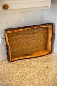 Natural Live Edge Wooden Serving Tray Rustic Tree Bark Wood <b>Platter</b> for Dining Table Decor and Serving Wholesale - Product Image 6