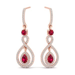 REYES Precio al por mayor Pendientes colgantes de plata de ley 925 maciza con moissanita para mujer, joyería fina de boda con gema de rubí - Product Image 5