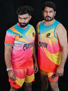 ชุดเสื้อรักบี้แบบสั่งทำพิเศษ PUFFIN SPORTS คอวี แขนสั้น ระบายอากาศได้ดี ผลิตจากโพลีเอสเตอร์ ชุดกีฬาผู้ชายสำหรับฤดูร้อน - Product Image 2