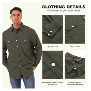 Vêtements de travail pour hommes, à séchage rapide, pour la salle de sport, la soudure, respirants, en coton, ignifuges et de sécurité - Product Image 4