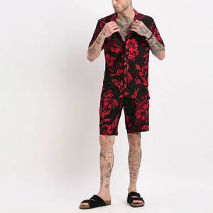 Ensemble de survêtement décontracté personnalisé pour homme, 2 pièces, t-shirt à manches courtes imprimé et short, style streetwear estival - Product Image 5